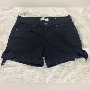 LOFT Black Denim Shorts with Side Bow Tie